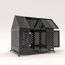 45' Heavy Duty Dog Crate Indestructible Pet Dog Cage Crate Kennel with Roof Top 2 Doors Removable Trays, Lockable Wheels, Escape-Proof for High Anxiety Large/Extra Dogs