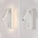 Adjustable black brass wall lamp with usb port for bedroom