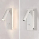 Adjustable black brass wall lamp with usb port for bedroom