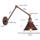 Adjustable brass gold long arm wall sconce bedroom reading light