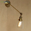 Adjustable brass wall sconce with glass dome bedroom wall lamp