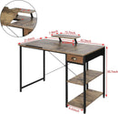 Adjustable Drafting Table with Storage Shelves and Drawer