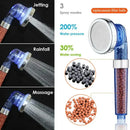 Adjustable jetting shower head bathroom high pressure filtered beads