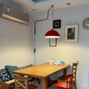 Adjustable nordic pendant wall lamp red dome light for kitchen island