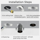 Adjustable white recessed led ceiling downlight for living room