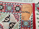 Vintage Moroccan Carpet 5x7 Area Rug, Berber Rug, Handmade Soft Wool Rug, Red Ivory and Blue, Geometric Medallion Rug, Bohemian Rug, Nice