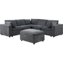 Modular Sectional Sofa, Convertible L Shaped Sofa Couch, Modular Sectionals with Ottomans, 6 Seat Sofa Couch with Reversible Chaise for Living Room. Chenille Grey