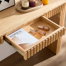 59.05'' Modern Console Table With Drawer for Entryway with Unique Vertical Stripe Design for Living Room Hallway Foyer Entrance Study,NATURE