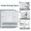 36' Bathroom Vanity with Sink Combo, One Cabinet and Three Drawers, Solid Wood and MDF Board, White (Old Sku:SY999505AAK)
