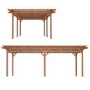 12' x 16' Outdoor Gazebo Wooden Grape pergola for Climbing Plant Support, Garden, Terrace, Backyard, Deck, Brown