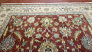 8x12 Indo-Mahal Rug, Floral Allover, Red & Beige, Wool Vintage Handmade Traditional Carpet