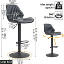Modern 360 Degree Swivel Faux Leather Bar Stools