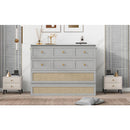 Queen Murphy Bed with Large Drawers,Gray