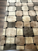Tibetan Wool Rug 5x8, Contemporary Modern Carpet, Abstract Design, Soft Thick Pile, Pair B