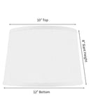 10x12x8" CLIP-ON FITTER Hardback Shallow Drum Lamp Shade White Linen
