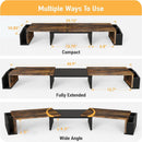 Desk Dual Monitor Stand Riser With Drawer Rustic Brown