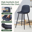 Modern Black PU Bar Chair Set - Rounded Backrest, Comfortable Design, Multiple Colors