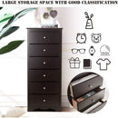 Brown Wood 6 Drawer Dresser For Bedroom Storage Unit