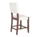 5-Piece Counter Height Dining Set, Faux Marble Bar Table with 4 Upholstered Chairs, Mid-Century Style for Kitchen or Small Spaces
