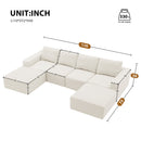 Luxury Cloud Chenille Modular U Shaped Sectional Sofa with Ottomans, Deep Seat, No Assembly Required, 3 Colors, 110*72'