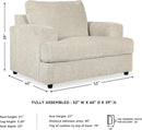 Soletren Contemporary Off White Chenille Upholstered Chair