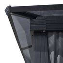 12x16FT Hardtop Gazebo Double Roof Canopy Outdoor with Netting and Curtains, Aluminum Frame Polycarbonate Roof Garden Tent for Patio, Backyard, Deck, and Lawn