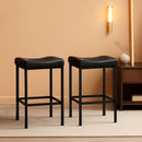 Counter Height Bar Stools Set Of 2 Saddle Seat Black
