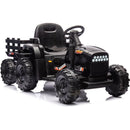 Ride on Tractor with Trailer,24V Battery Powered Electric Tractor Toy, 200wx2motor 1.86-4.97MPH/Remote Control,electric car for kids,Three speed adjustable,USB,MP3, Bluetooth,LED light, safety belt