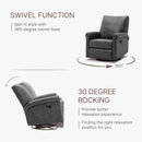 Large Leather Recliner Chair With Swivel Rocker Living Room