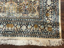 Silk Indian Kashmiri Rug 3x4, Very Fine 400 KPSI, Silk Prayer Rug, Handmade
