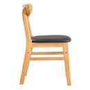 Cozy Natural Wood Color Rubberwood Dining Chair Set - 8 Pieces, Solid Wood and Rattan-Style Design, Small Curved Back, PU Cushion, And Beautiful Shape Match Perfectly With Any Room And Everyday Use.