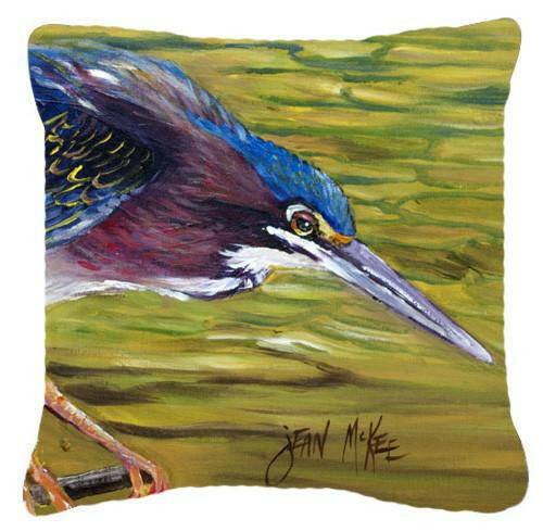 Green Heron Canvas Fabric Decorative Pillow JMK1226PW1414