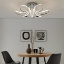 6  Petal Flower Dimmable LED Flush Mount Lamp // Chrome