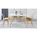 1+4,5pieces dining set, Table metal leg Mid-century Dining Table for 4-6 people With Mdf Table Top, Pedestal Dining Table, End Table Leisure Coffee Table