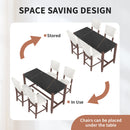5-Piece Counter Height Dining Set, Faux Marble Bar Table with 4 Upholstered Chairs, Mid-Century Style for Kitchen or Small Spaces