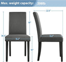 Dark Grey Upholstered Dining Chairs Set Of 4 With Wood Legs
