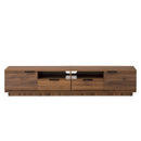 TV Stand, Entertainment Center With Deep Drawers, Cable Management & Soft Closing Hinges