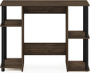 Walnut Computer Desk With Storage Shelves For Small Spaces