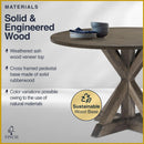 Alfred Round Solid Wood Rustic Dining Table 46.5 Inch Diameter Trestle Pedestal