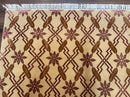 Tibetan Rug 8x10, Wool with Silk Highlights, Beige and Maroon, Contemporary Carpet