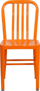 Orange Metal Indoor Outdoor Chair 2 Pack Commercial Grade
