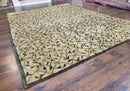 Vintage Tibetan Nepalese Area Rug 9x12, Wool Hand-Knotted, Beige Nepali Soft Pile Carpet, 9 x 12 Living Room Modern Dining Room Rug