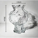 Aesthetic amber irregular glass vase bedroom flower pot