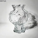 Aesthetic amber irregular glass vase bedroom flower pot