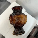 Aesthetic amber irregular glass vase bedroom flower pot