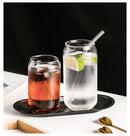 Aesthetic drinking glasses set with lids and straws for kitchen