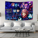 Aesthetic purple & black jujutsu kaisen anime tapestry bedroom wall art