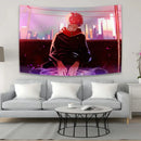 Aesthetic purple & black jujutsu kaisen anime tapestry bedroom wall art