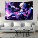 Aesthetic purple & black jujutsu kaisen anime tapestry bedroom wall art