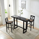Bar Table, Extra Long Entryway Table for Entryway, Hallway, Living Room, Foyer, Corridor, Rectangular Wood High Top Kitchen Dining Table, Black